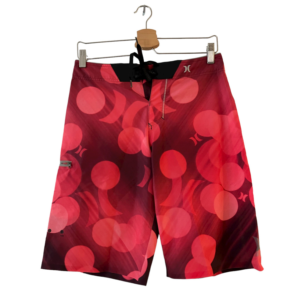 Hurley Phantom Mens Size 28 Red Orange Drawstring Board‎ Shorts Surf Swim Trunks